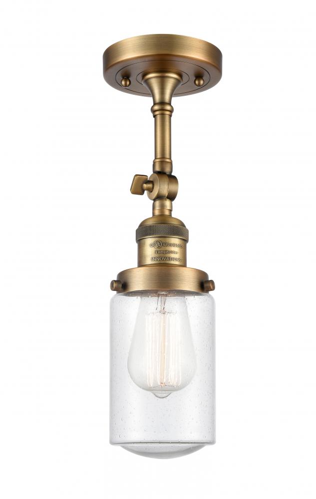 Dover - 1 Light - 5 inch - Brushed Brass - Adjustable Semi-Flush Mount