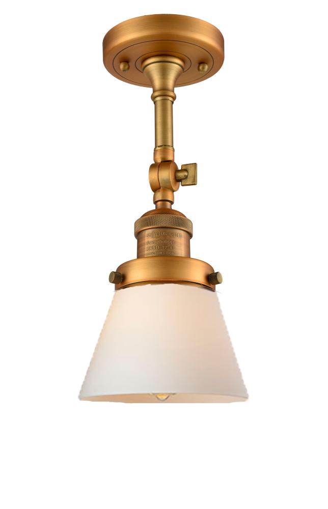 Cone - 1 Light - 6 inch - Brushed Brass - Adjustable Semi-Flush Mount