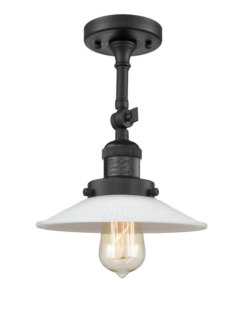 Halophane - 1 Light - 9 inch - Matte Black - Adjustable Semi-Flush Mount