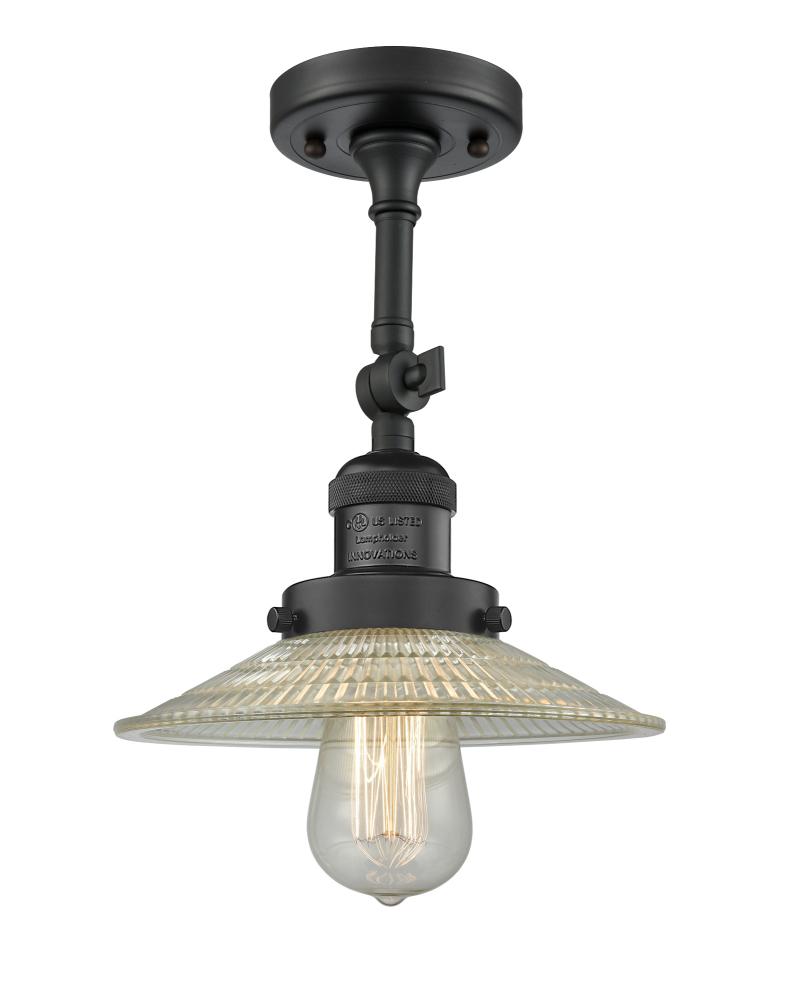 Halophane - 1 Light - 9 inch - Matte Black - Adjustable Semi-Flush Mount