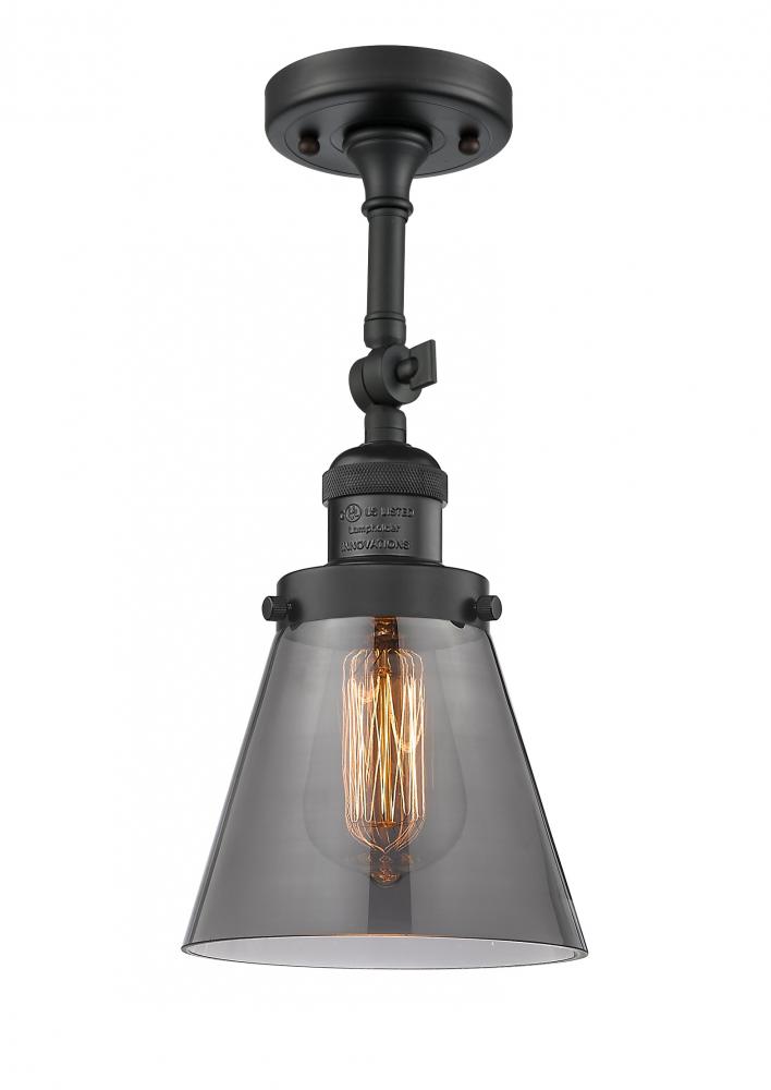 Cone - 1 Light - 6 inch - Matte Black - Adjustable Semi-Flush Mount