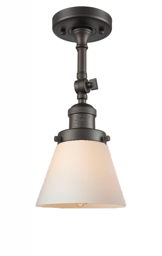 Cone - 1 Light - 6 inch - Oil Rubbed Bronze - Adjustable Semi-Flush Mount