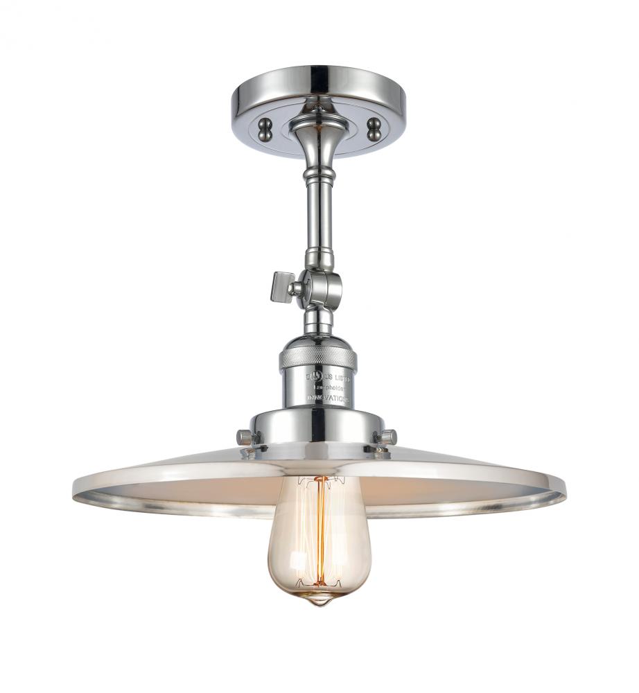 Railroad - 1 Light - 12 inch - Polished Chrome - Adjustable Semi-Flush Mount