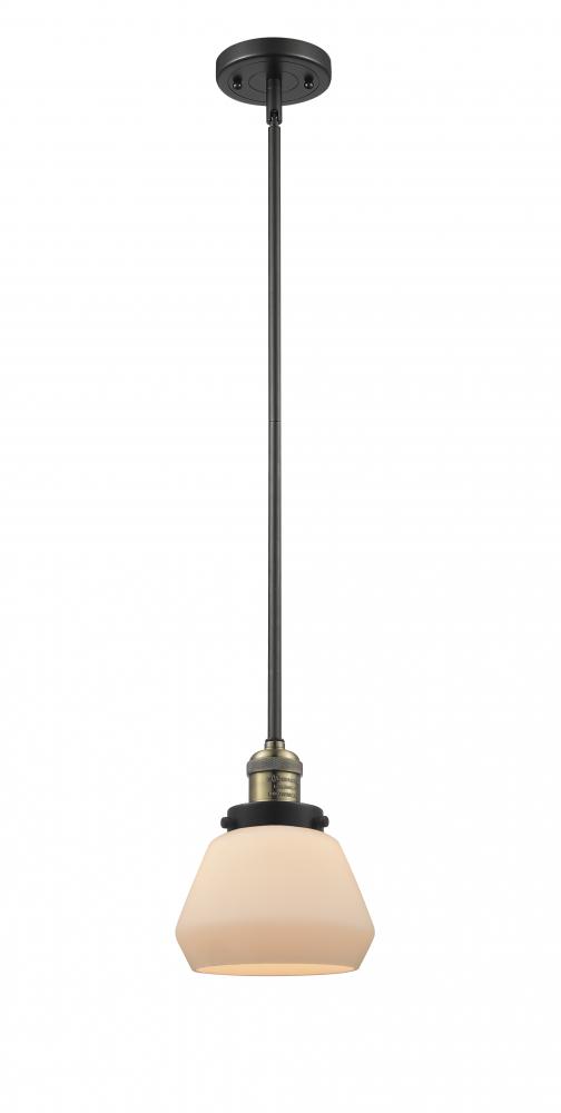 Fulton - 1 Light - 7 inch - Black Antique Brass - Stem Hung - Mini Pendant