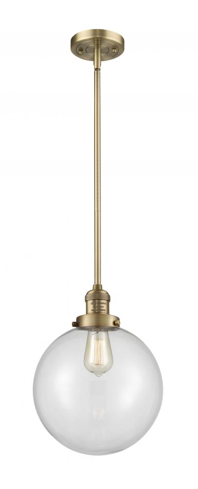 Beacon - 1 Light - 10 inch - Brushed Brass - Stem Hung - Mini Pendant