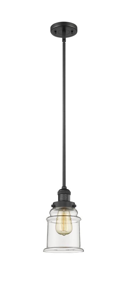 Canton - 1 Light - 7 inch - Matte Black - Stem Hung - Mini Pendant