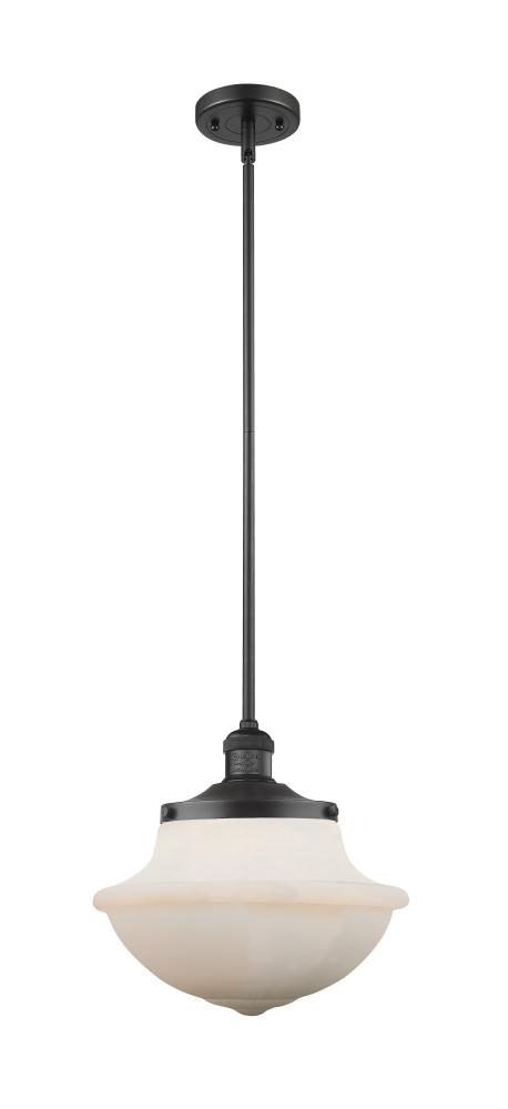 Oxford - 1 Light - 12 inch - Matte Black - Stem Hung - Mini Pendant