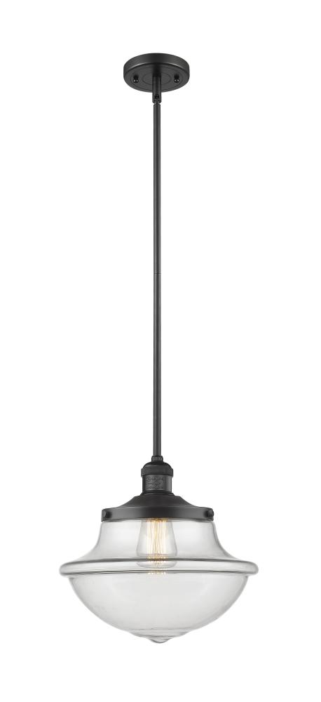 Oxford - 1 Light - 12 inch - Matte Black - Stem Hung - Mini Pendant