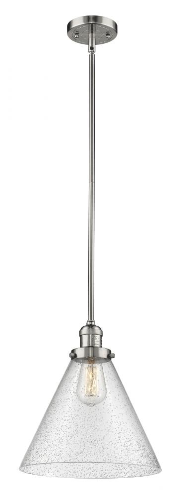 Cone - 1 Light - 12 inch - Polished Nickel - Stem Hung - Mini Pendant