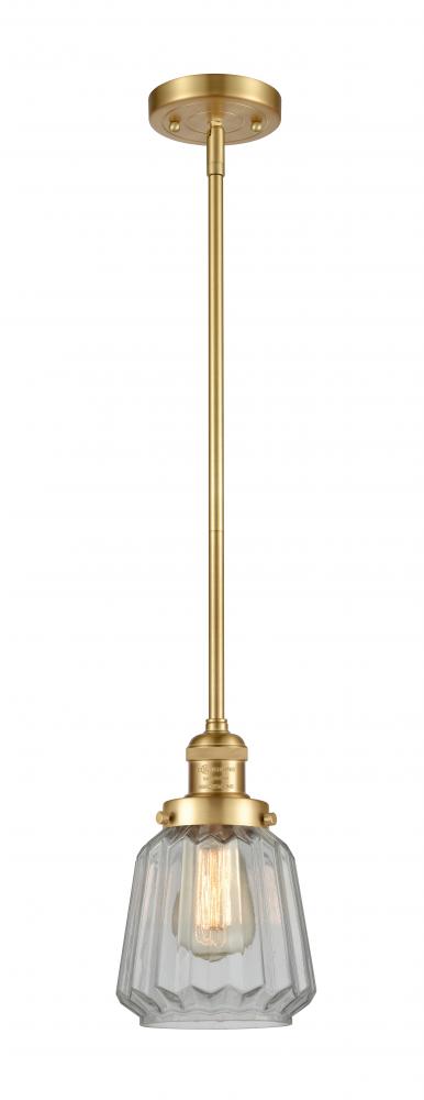 Chatham - 1 Light - 7 inch - Satin Gold - Stem Hung - Mini Pendant