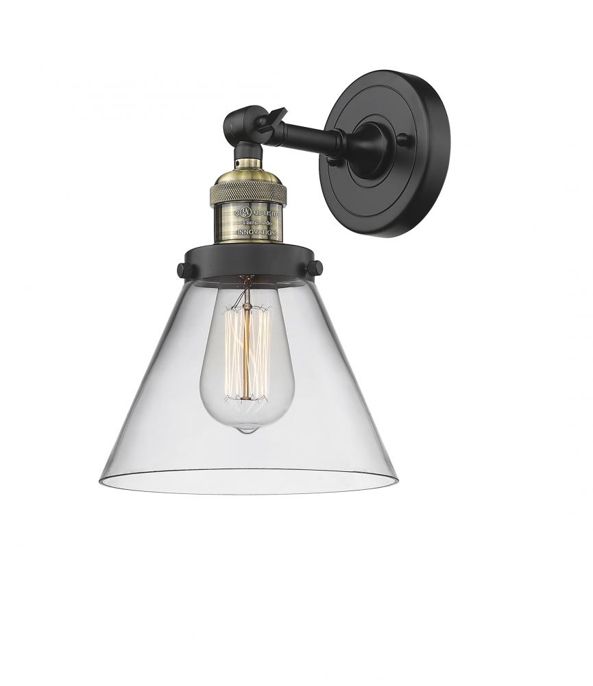Cone - 1 Light - 8 inch - Black Antique Brass - Adjustable Sconce