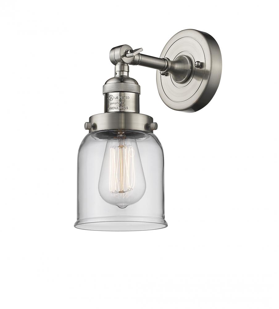 Bell - 1 Light - 5 inch - Brushed Satin Nickel - Adjustable Sconce