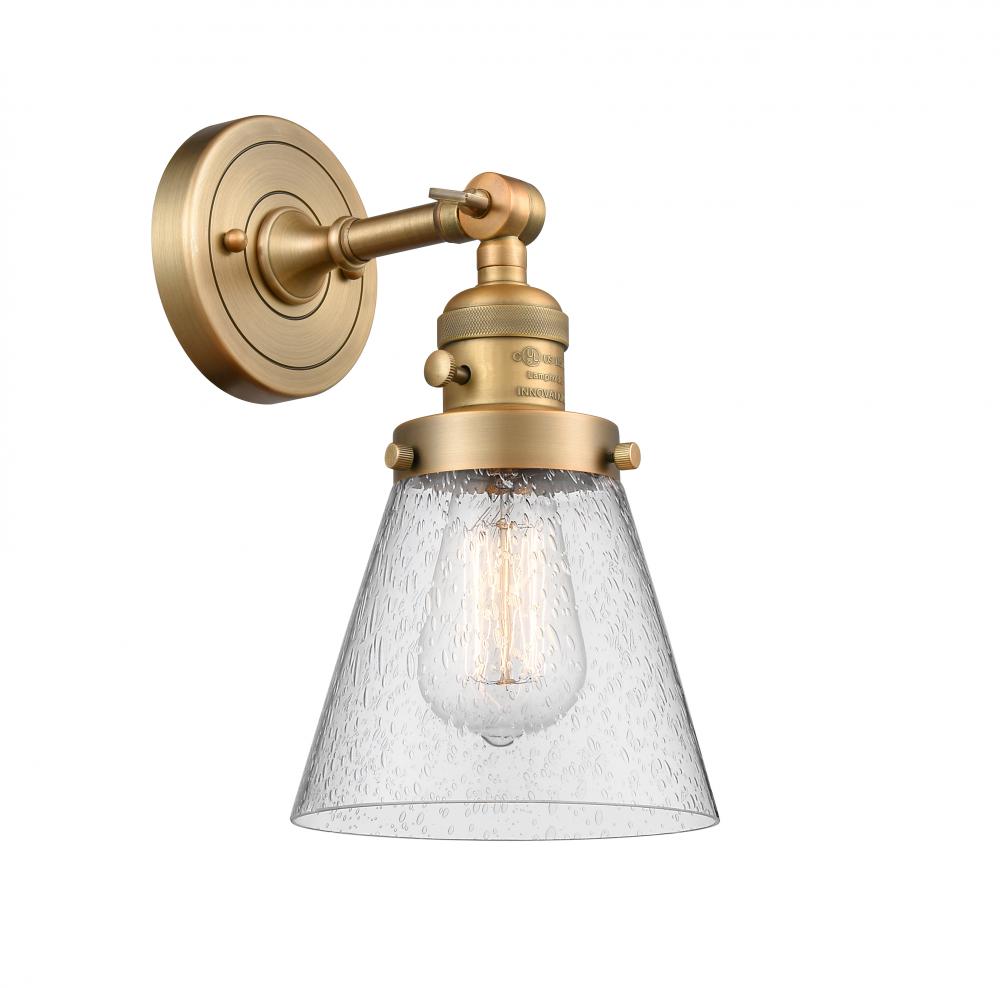 Cone - 1 Light - 6 inch - Brushed Brass - Adjustable Sconce