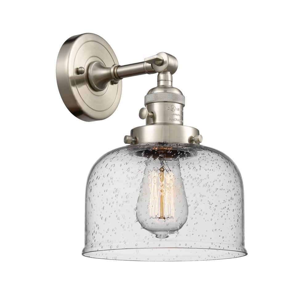 Bell - 1 Light - 8 inch - Brushed Satin Nickel - Adjustable Sconce