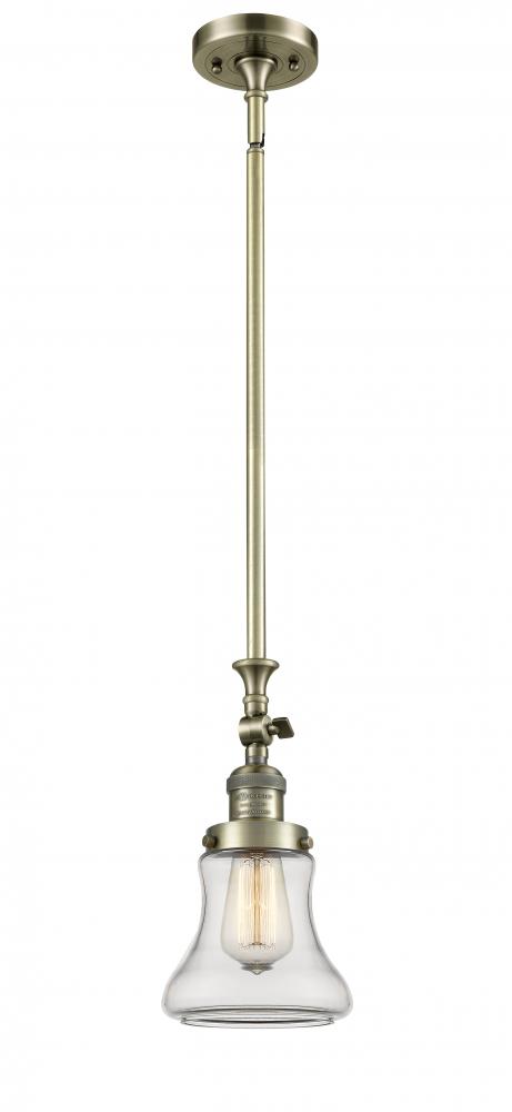 Bellmont - 1 Light - 6 inch - Antique Brass - Stem Hung - Mini Pendant