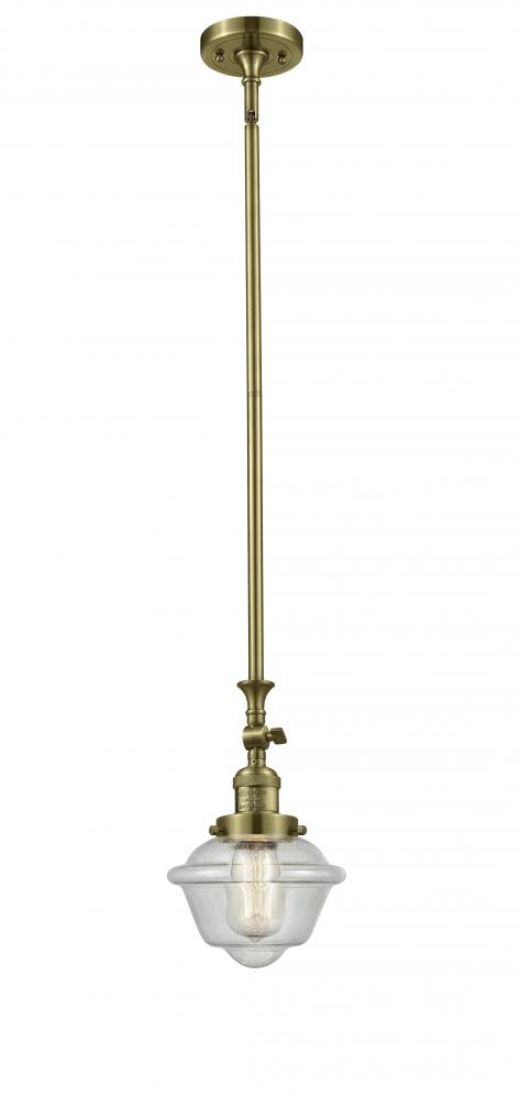 Oxford - 1 Light - 7 inch - Antique Brass - Stem Hung - Mini Pendant