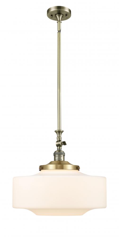 Bridgeton - 1 Light - 16 inch - Antique Brass - Stem Hung - Adjustable Mini Pendant