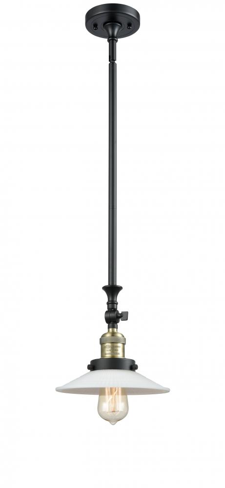 Halophane - 1 Light - 9 inch - Black Antique Brass - Stem Hung - Mini Pendant