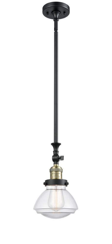 Olean - 1 Light - 7 inch - Black Antique Brass - Stem Hung - Adjustable Mini Pendant