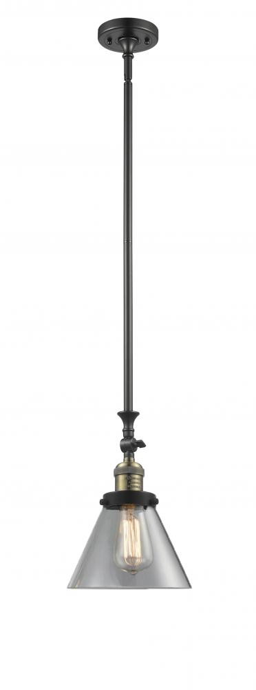 Cone - 1 Light - 8 inch - Black Antique Brass - Stem Hung - Mini Pendant