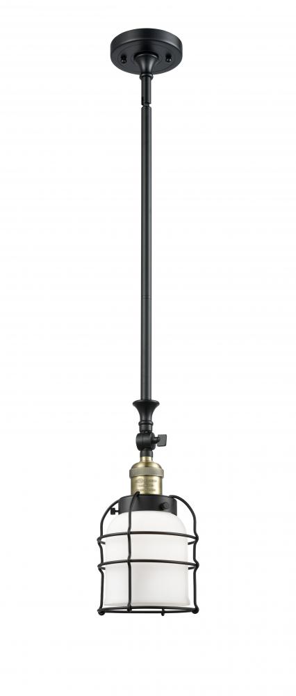 Bell Cage - 1 Light - 6 inch - Black Antique Brass - Stem Hung - Mini Pendant
