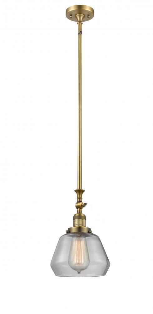 Fulton - 1 Light - 7 inch - Brushed Brass - Stem Hung - Mini Pendant