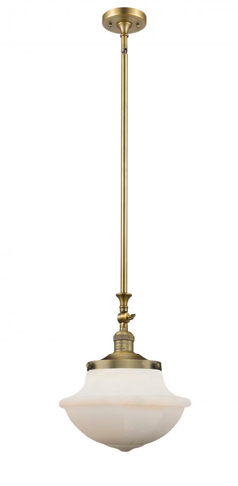 Oxford - 1 Light - 12 inch - Brushed Brass - Stem Hung - Adjustable Mini Pendant