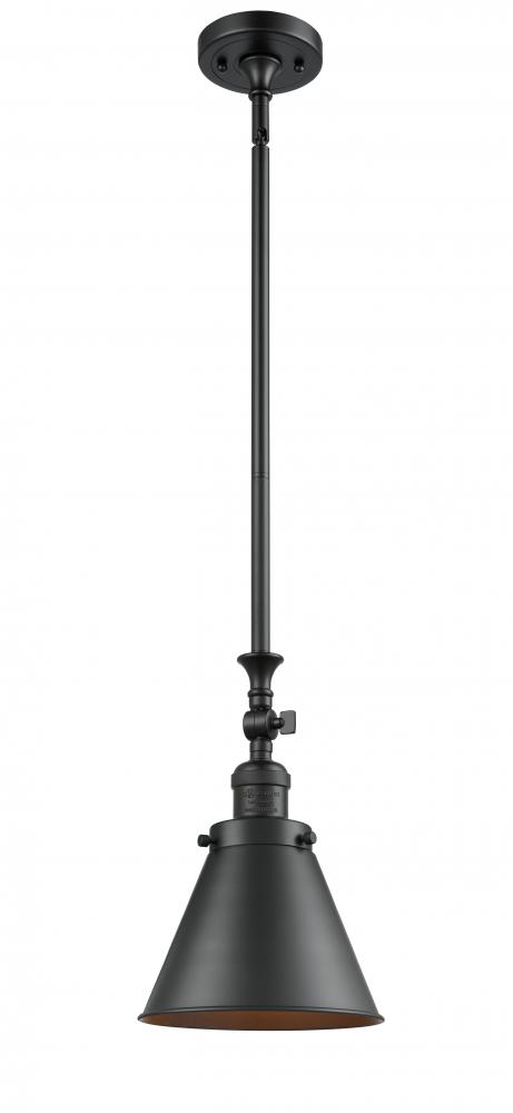 Appalachian - 1 Light - 8 inch - Matte Black - Stem Hung - Mini Pendant