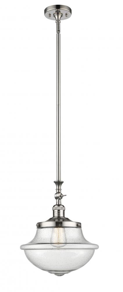 Oxford - 1 Light - 12 inch - Polished Nickel - Stem Hung - Adjustable Mini Pendant
