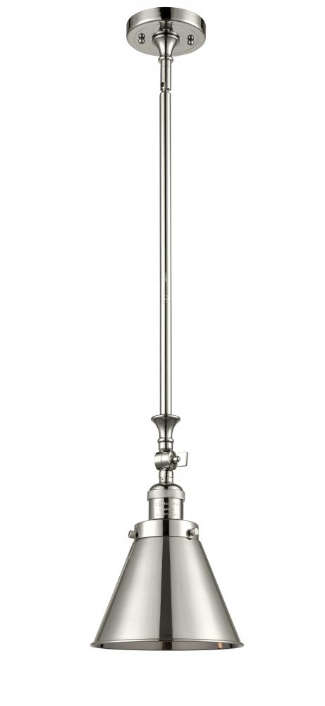 Appalachian - 1 Light - 8 inch - Polished Nickel - Stem Hung - Mini Pendant