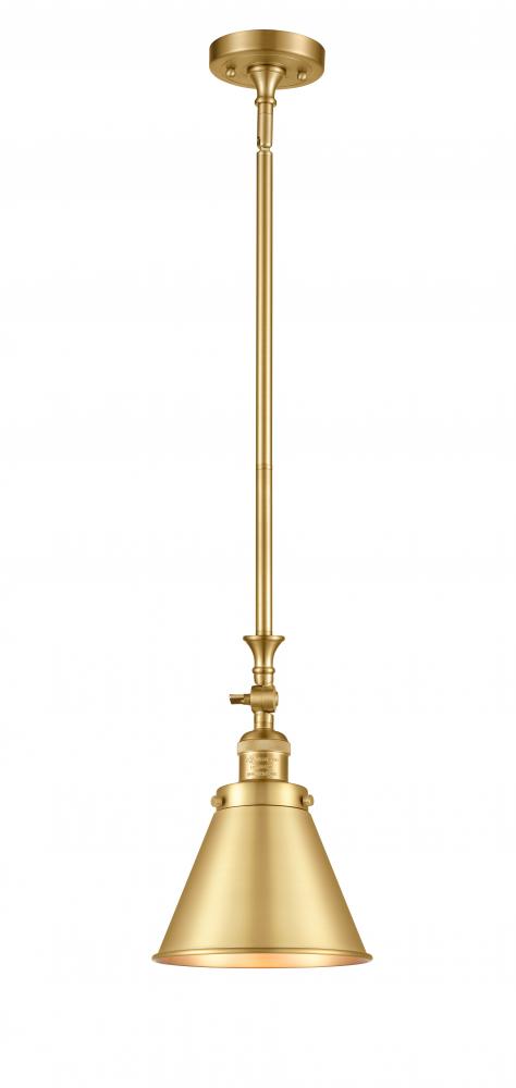 Appalachian - 1 Light - 8 inch - Satin Gold - Stem Hung - Mini Pendant