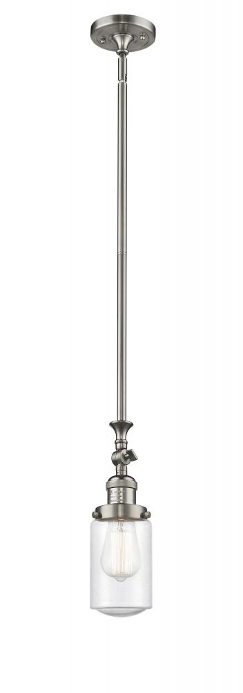 Dover - 1 Light - 5 inch - Brushed Satin Nickel - Stem Hung - Adjustable Mini Pendant