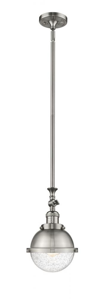 Hampden - 1 Light - 7 inch - Brushed Satin Nickel - Stem Hung - Adjustable Mini Pendant