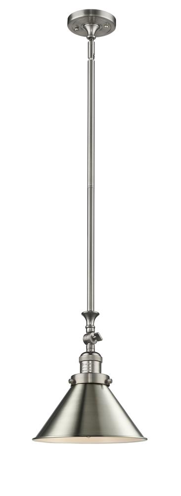 Briarcliff - 1 Light - 10 inch - Brushed Satin Nickel - Stem Hung - Mini Pendant