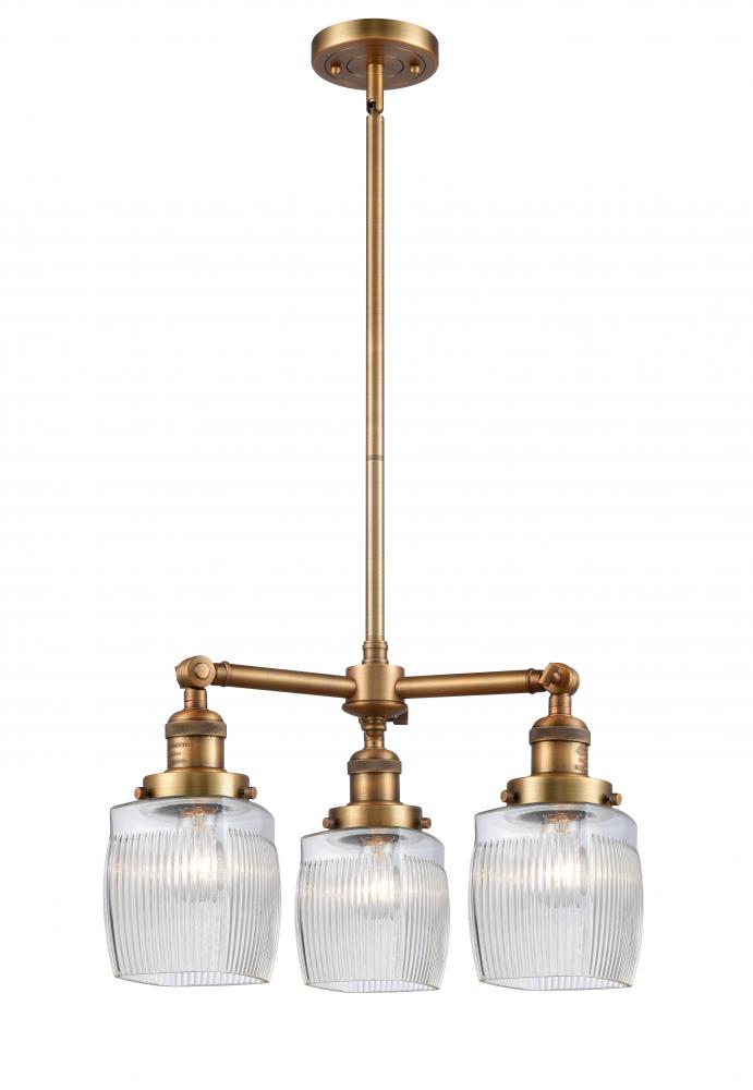 Colton - 3 Light - 18 inch - Brushed Brass - Stem Hung - Chandelier