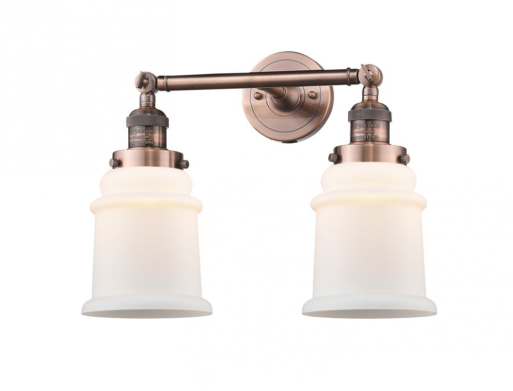 Canton - 2 Light - 17 inch - Antique Copper - Adjustable Bath Vanity Light