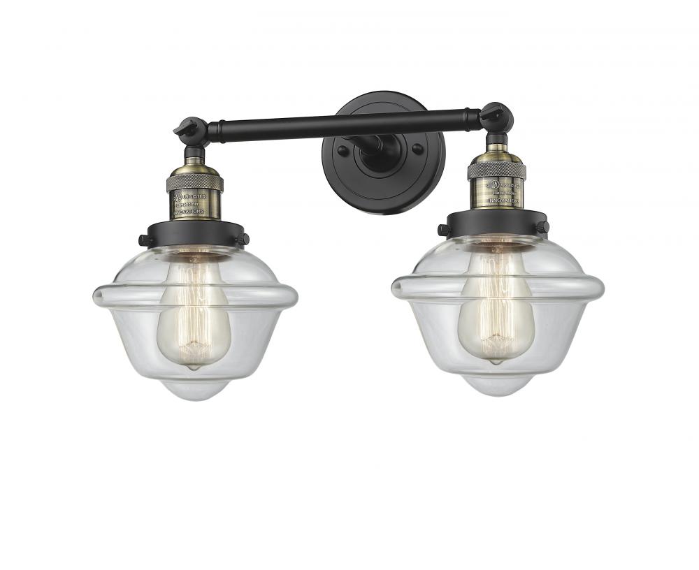 Oxford - 2 Light - 17 inch - Black Antique Brass - Adjustable Bath Vanity Light