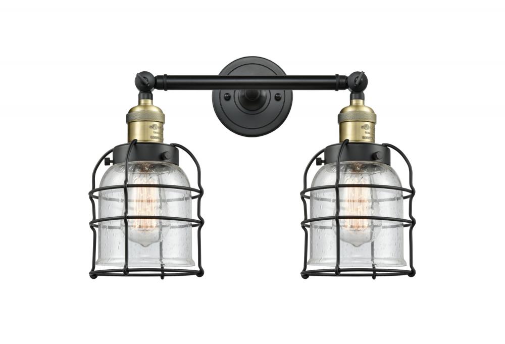 Bell Cage - 2 Light - 16 inch - Black Antique Brass - Adjustable Bath Vanity Light