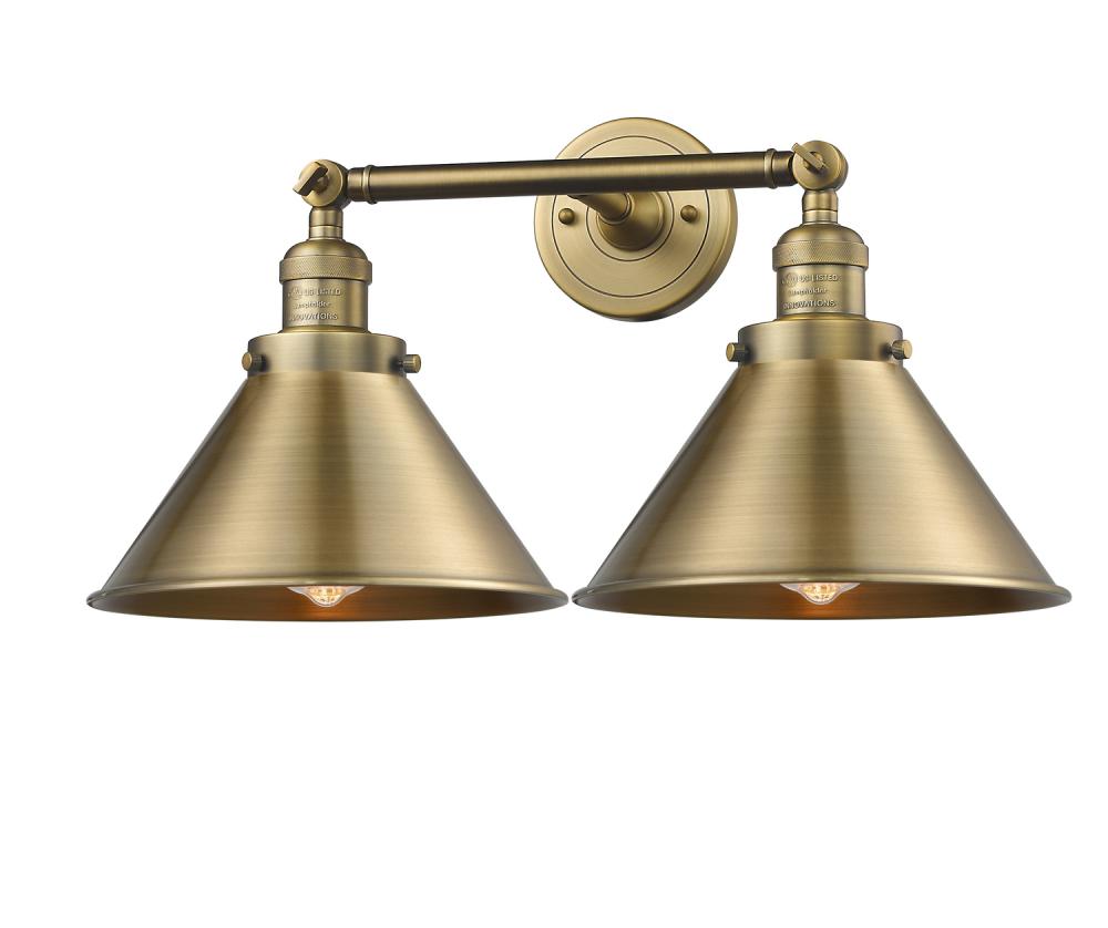 Briarcliff - 2 Light - 19 inch - Brushed Brass - Adjustable Bath Vanity Light