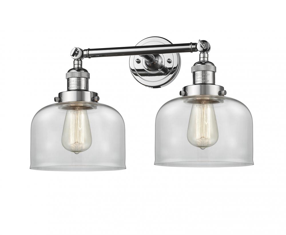 Bell - 2 Light - 19 inch - Polished Chrome - Adjustable Bath Vanity Light