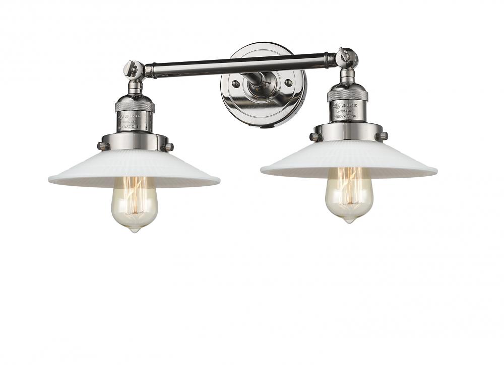 Halophane - 2 Light - 18 inch - Polished Nickel - Adjustable Bath Vanity Light