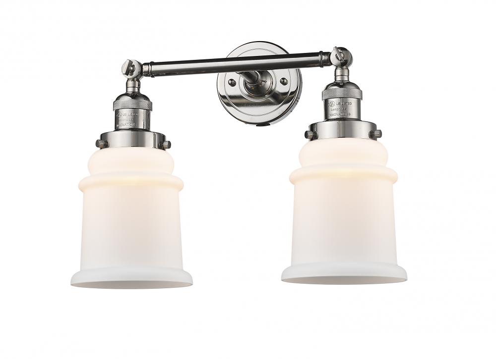 Canton - 2 Light - 17 inch - Polished Nickel - Adjustable Bath Vanity Light