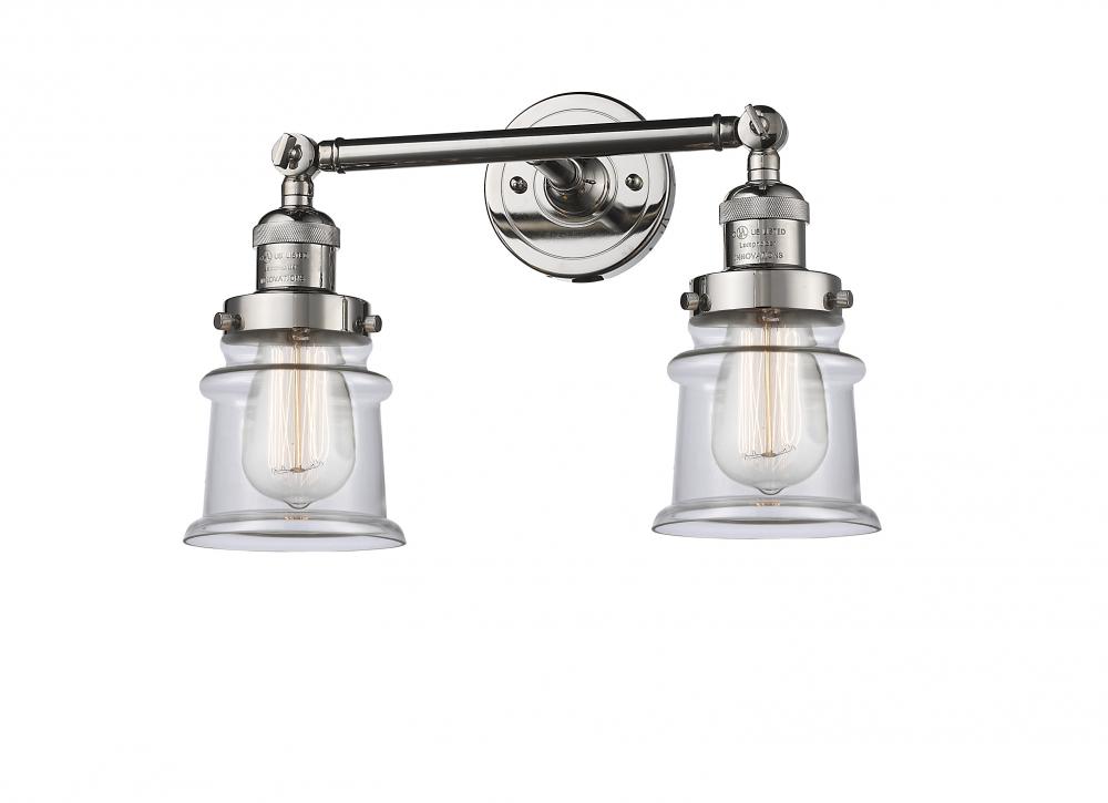 Canton - 2 Light - 17 inch - Polished Nickel - Adjustable Bath Vanity Light