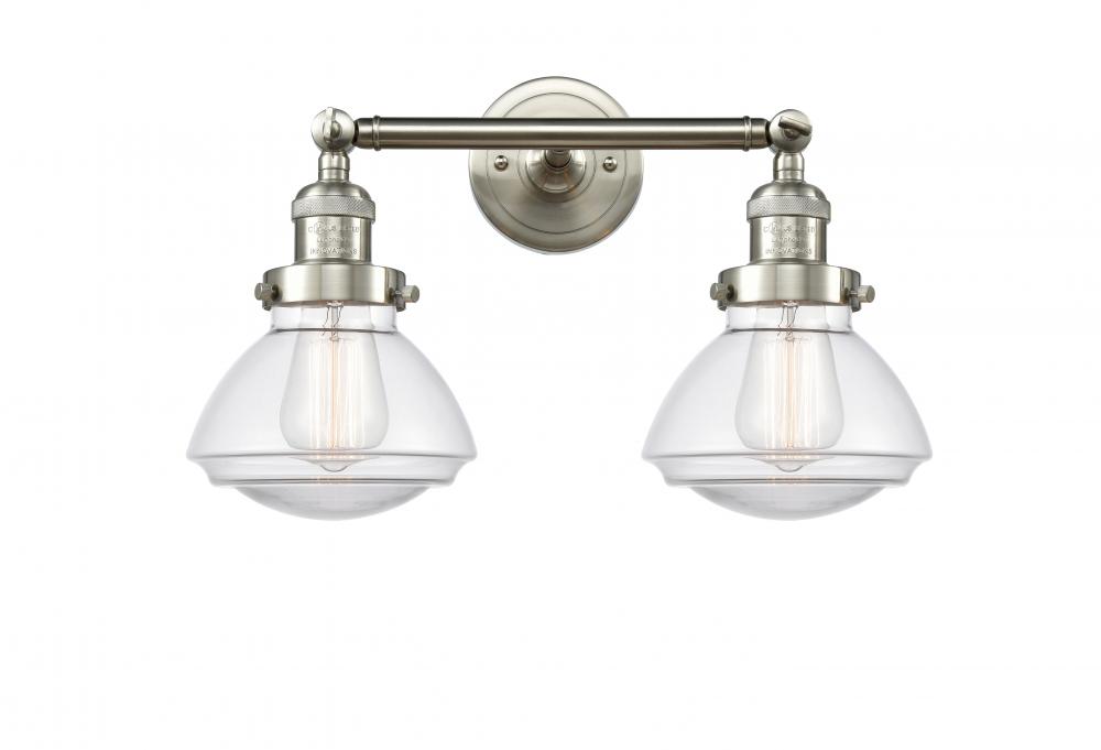 Olean - 2 Light - 17 inch - Brushed Satin Nickel - Adjustable Bath Vanity Light