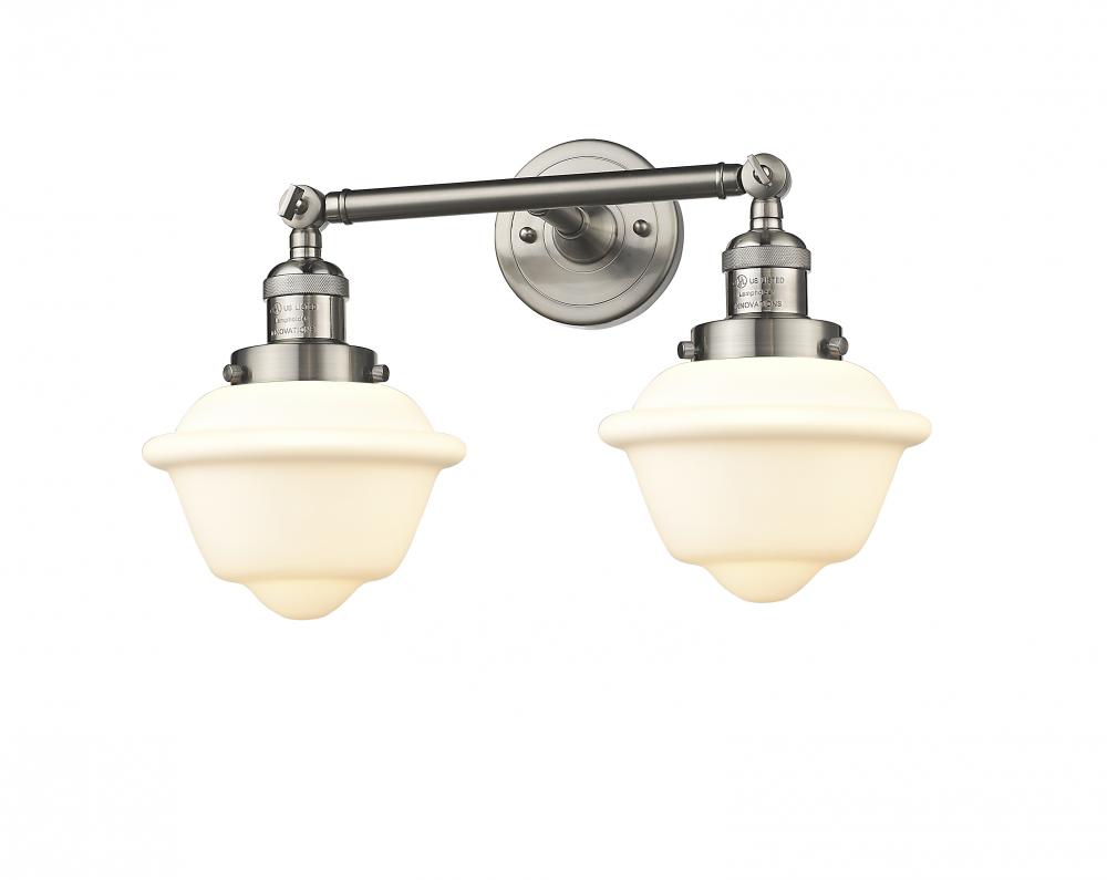 Oxford - 2 Light - 17 inch - Brushed Satin Nickel - Adjustable Bath Vanity Light