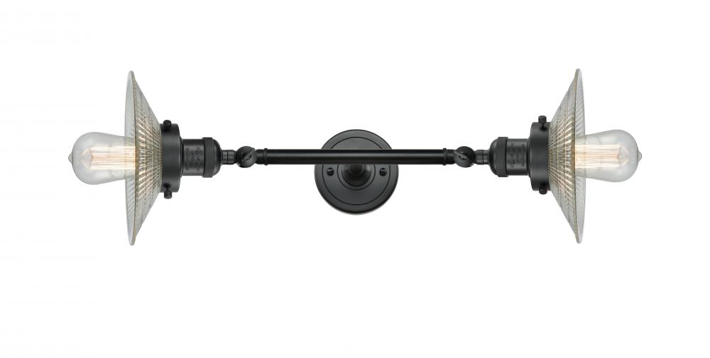 Halophane - 2 Light - 9 inch - Matte Black - Adjustable Bath Vanity Light