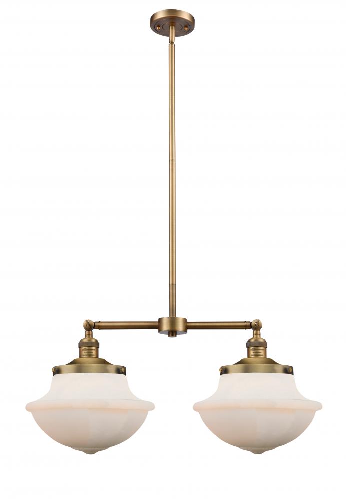 Oxford - 2 Light - 25 inch - Brushed Brass - Stem Hung - Adjustable Island Light
