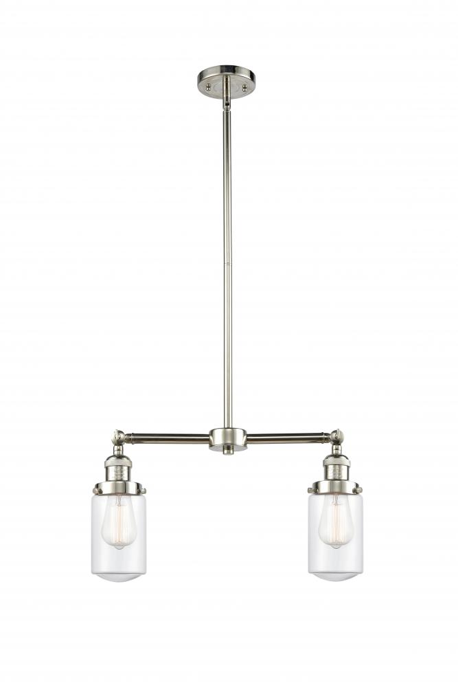 Dover - 2 Light - 21 inch - Polished Nickel - Stem Hung - Adjustable Island Light