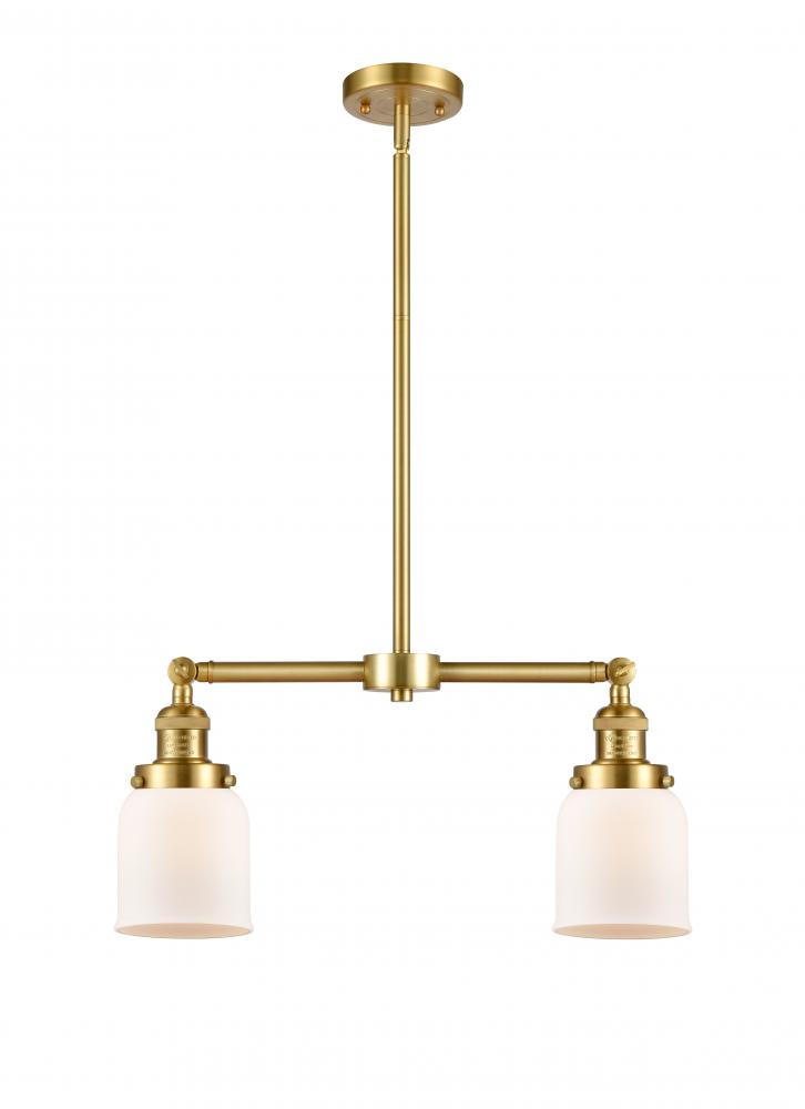 Bell - 2 Light - 21 inch - Satin Gold - Stem Hung - Adjustable Island Light