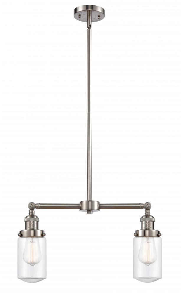Dover - 2 Light - 21 inch - Brushed Satin Nickel - Stem Hung - Adjustable Island Light